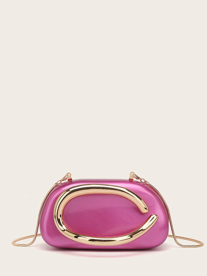 Fashion White Acrylic Clutch Bag Bride Metal Gold Women Luxury Evening Banquet Clutch Bag Shoulder Wedding Party Purse