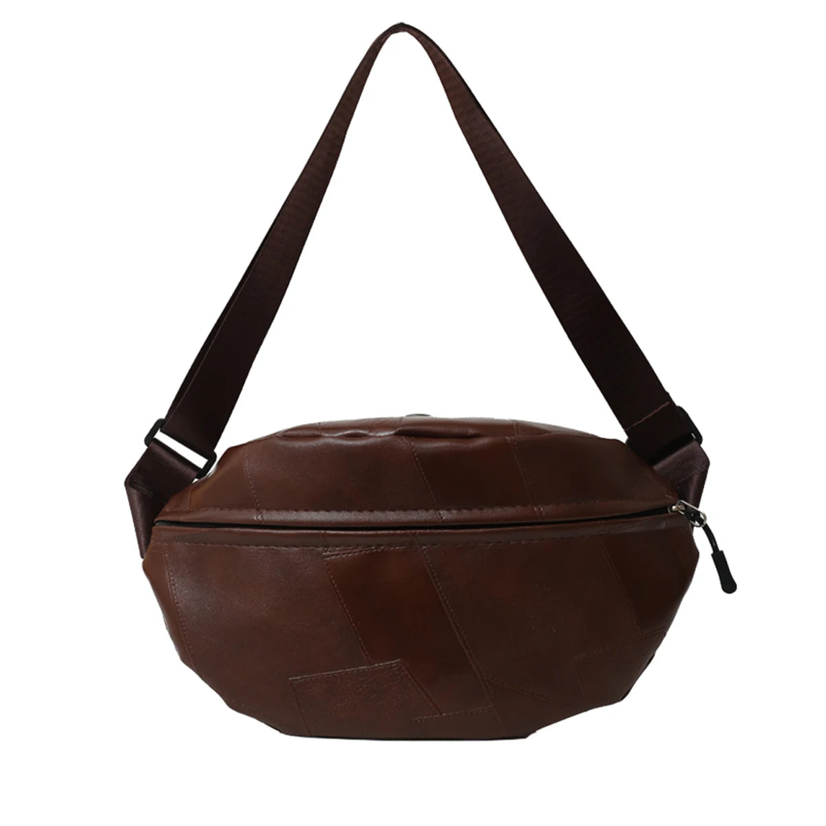 Crossbody Bag for Women PU Leather Chest Bag Small Size Fanny Pack Solid Color Sling Bum Bag Adjustable Straps Cross Body Purses