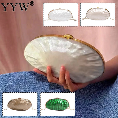 2025 Fashion Luxury Handbag For Women Shell Shape Clutch Evening Banquet Bags Wedding Party Crossbody Shoulder Bag Dinner Purses