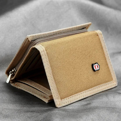 Men'S 5 Colors Coin Purse Canvas Wallet Solid Color Fashion Slim Multifunctional Classic Portable Card Holder