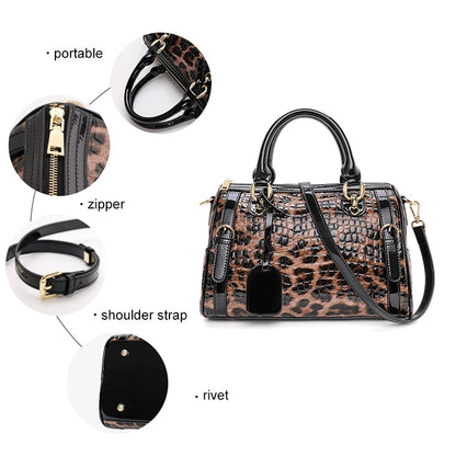 Aidrani Original design women's handbag with large capacity and fashionable leopard print bag made of high-quality cowhide