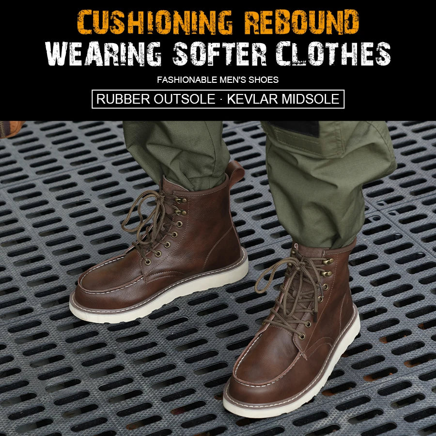 Two layer cowhide high top anti-smash anti-puncture breathable fashion labour insurance shoes