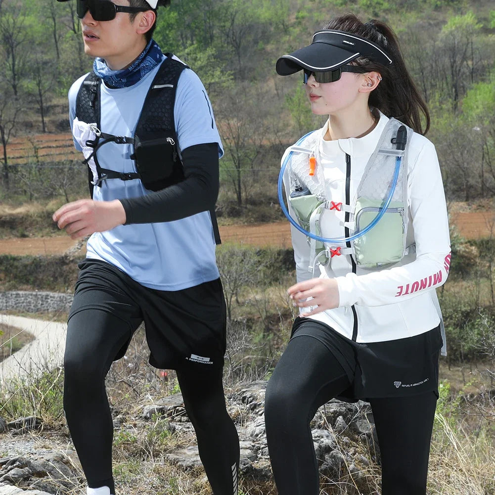 Outdoor Biking Running Storage Vest Pack Lightweight Hydration Backpack Reflective Water Bottle Chest Pack Phone Storage Pocket