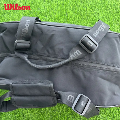 Wilson 2023 Super Tour Pro Staff V14 Brown Tennis Racquet Dufflel Bag Sport Match Team Tennis Bag ‎for 3Pcs Racket WR8025801001
