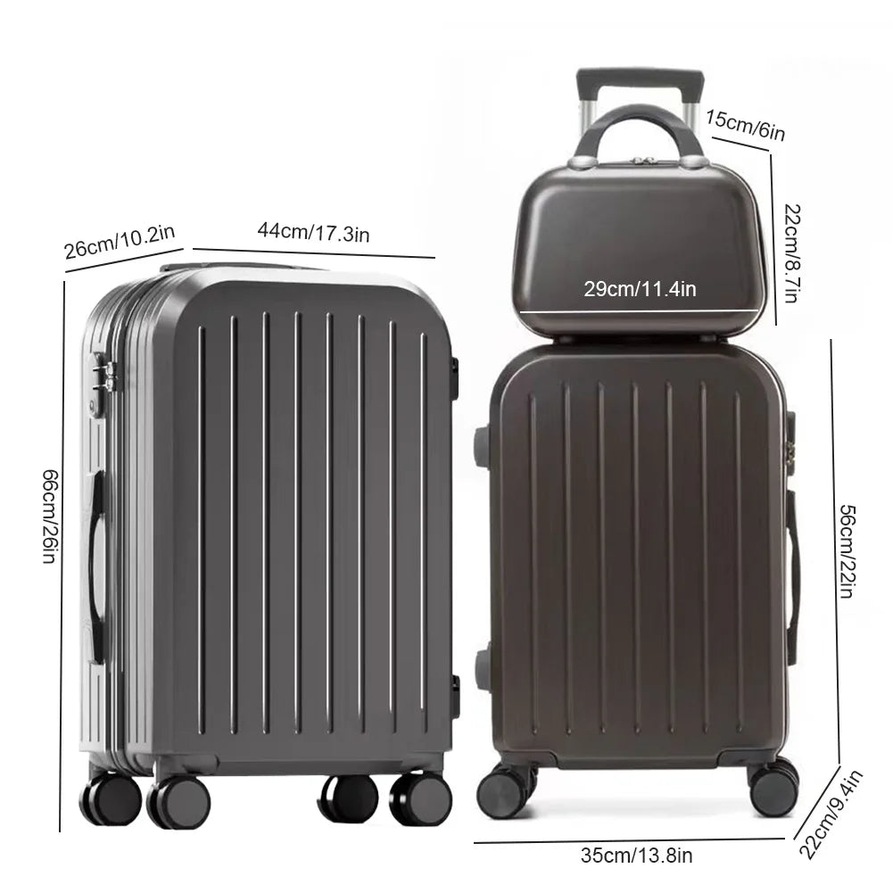 12 Inch 20 Inch 24 Inch Travel Suitcase Set with Spinner Wheels Large Capacity Luggage Set TSA-Approved Lock Rolling Luggage Set