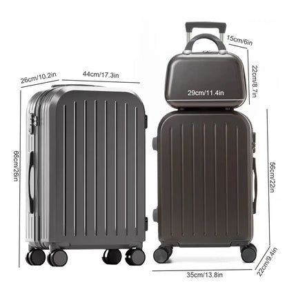 12 Inch 20 Inch 24 Inch Travel Suitcase Set with Spinner Wheels Large Capacity Luggage Set TSA-Approved Lock Rolling Luggage Set
