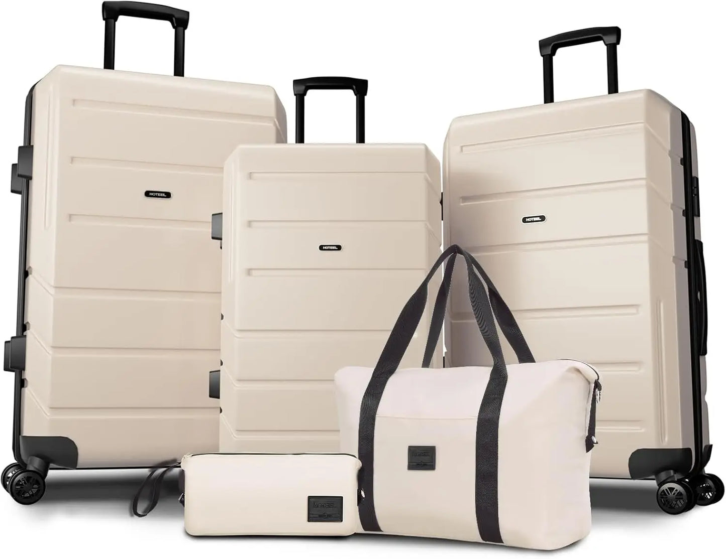 HOTEEL Premium 5-Piece Travel Set, Expandable Hardshell Luggage with Spinner Wheels, Complete Family Suitcase Collection