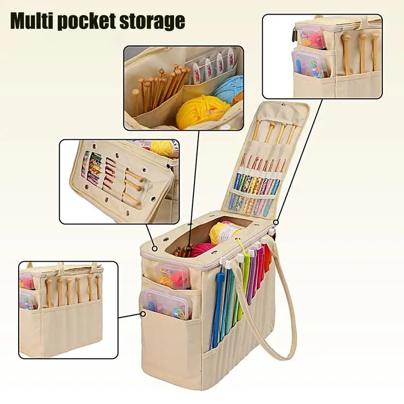 Crochet Bag Organizer Crochet Organizer Yarn Bag Yarn Organizer Yarn Tote Large Capacity Crocheting Bag For Crochet Accessories