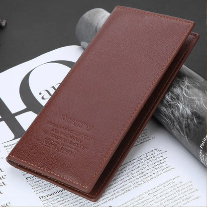 Soft PU Leather Long Wallet With Multiple Card Slots Classic Design Credit Card Holder Slim & Durable Men Bifold Cash Purse
