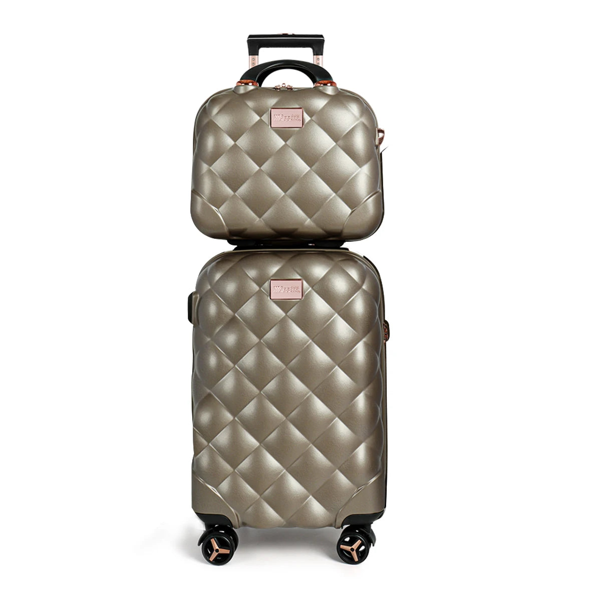 Luggage Sets 2 Piece Suitcase Set PP Hardside Luggage with Spinner Wheels Carry On Luggage with TSA Lock(14"/20")