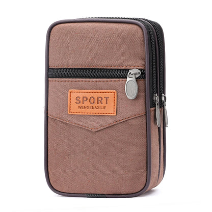 Men Outdoor Sports Waist Bag Fashion Canvas Slim Coin Purse with Multi Pockets Change Pouch for Coins for Best Gift