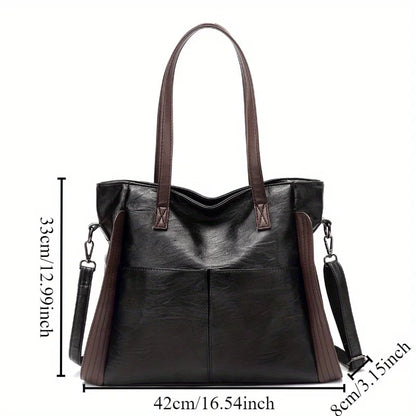 PU Leather, Large Capacity Tote Bag, Soft Leather Feel, Fashionable Shoulder Bag, Women's Crossbody Bag, Ideal for Daily Use