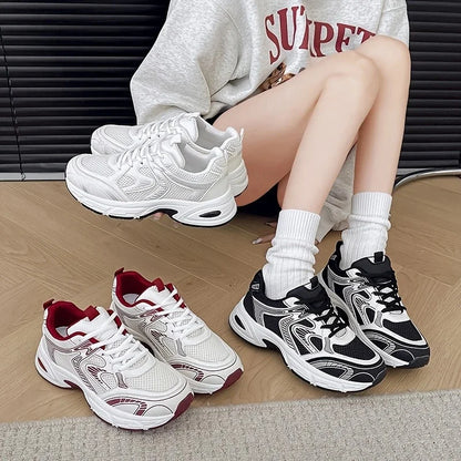 New style dad shoes for women, casual outdoor sports shoes with thick soles and breathable mesh design, lightweight, stylish, ve