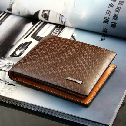 Men	PU Leather Wallet Luxury Short Card Holder Purse for Male Business Fold Portable Wallets for Man Money Bag