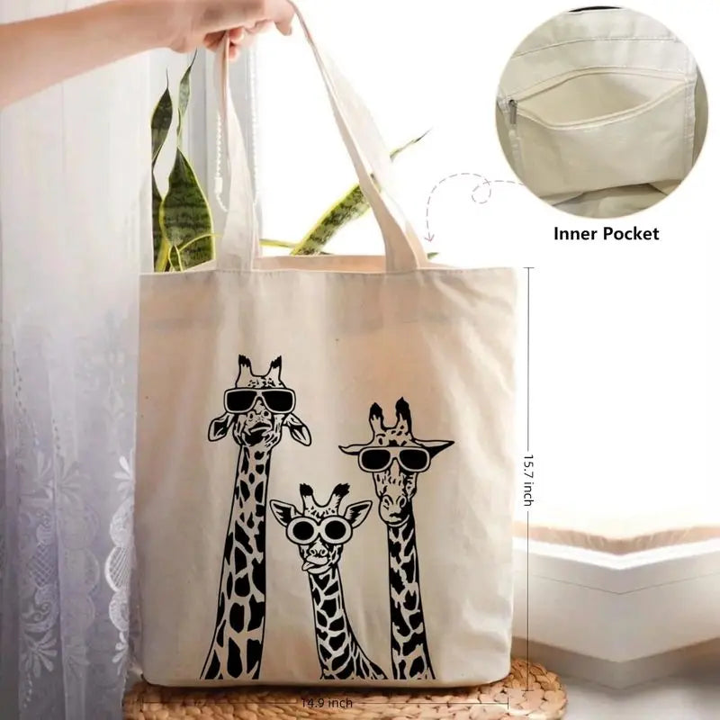 Canvas Tote Bag for Women with Inner Pocket, Aesthetic Shoulder Book Bags Gift Totes Shopping Reusable Grocery Bags