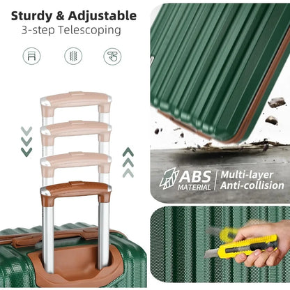 LARVENDER Luggage Set 6 Piece Large Suitcases with Wheels, Suitcase Set ABS Hard Shell Luggage Sets with Spinner Wheels, Carry O