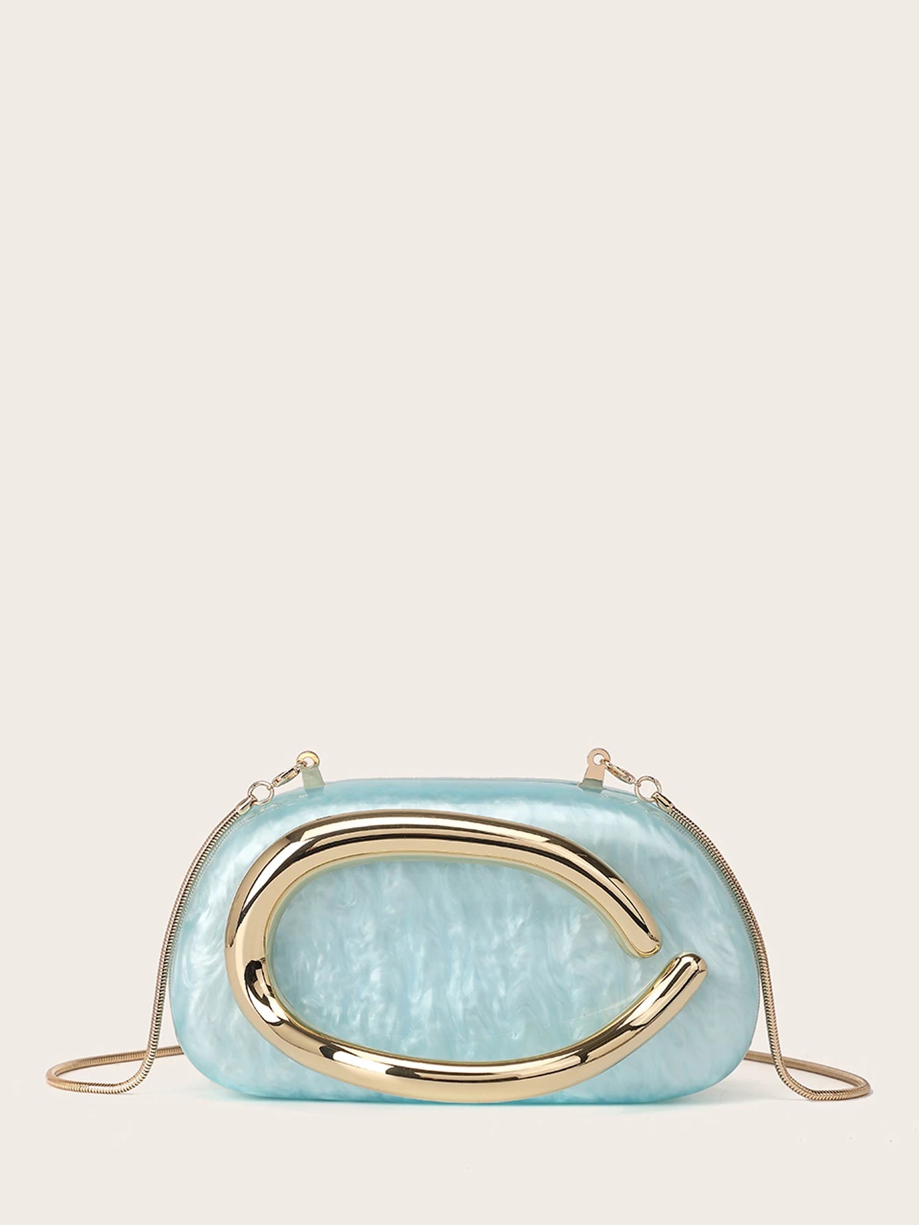 Fashion White Acrylic Clutch Bag Bride Metal Gold Women Luxury Evening Banquet Clutch Bag Shoulder Wedding Party Purse