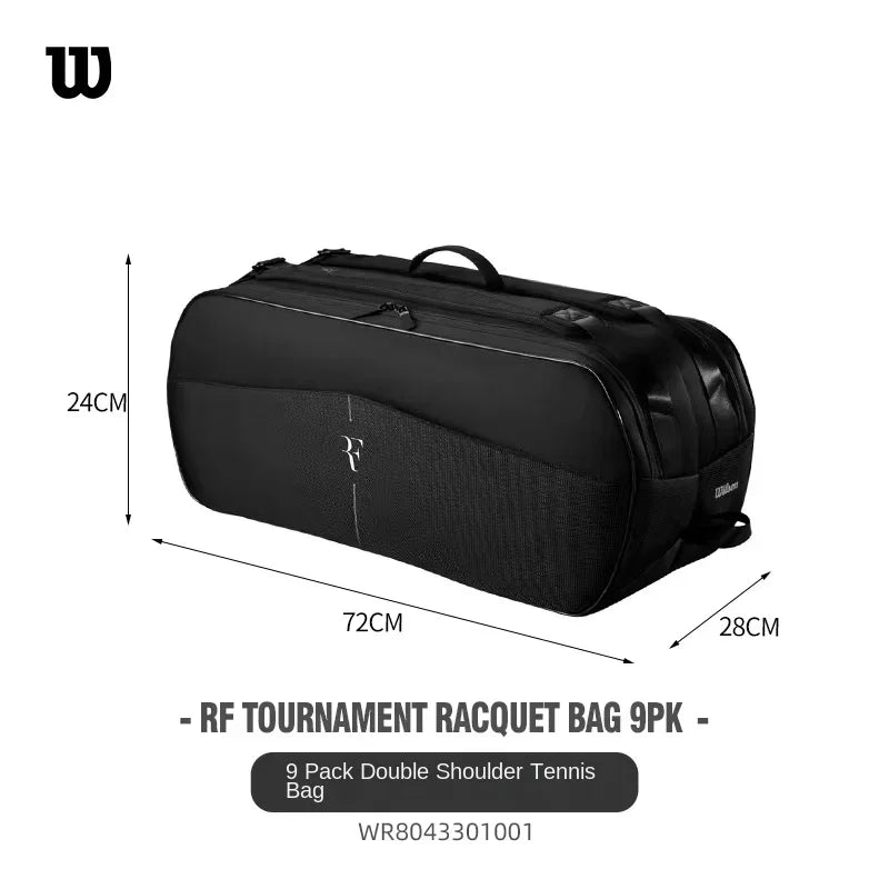 Wilson New 9R Tennis Bag RF Series Federer High-Capacity Multifunctional Racket Bag Can Accommodate Up To Fifteen Tennis Rackets