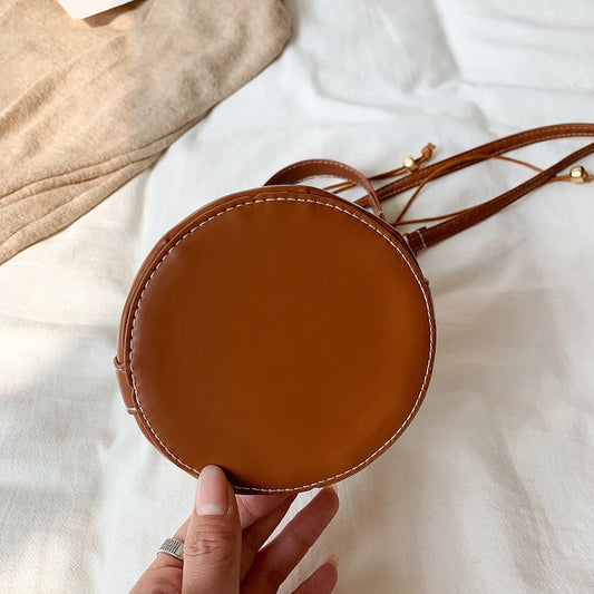 Vintage Cylinder Shoulder Bag Women Mini Crossbody Bags Female Leather Handbags