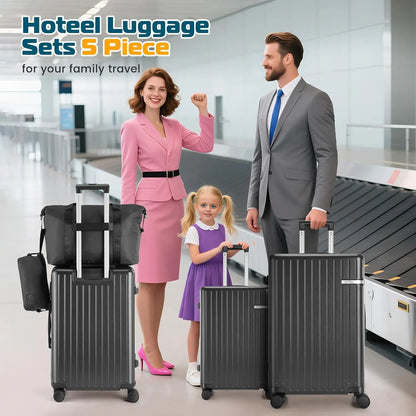 5 Piece Carry On Luggage Sets ABS PC Suitcases With Wheel Hardshell 20/24/28 inch Luggage Travel Case With Duffel Bag Travel Bag