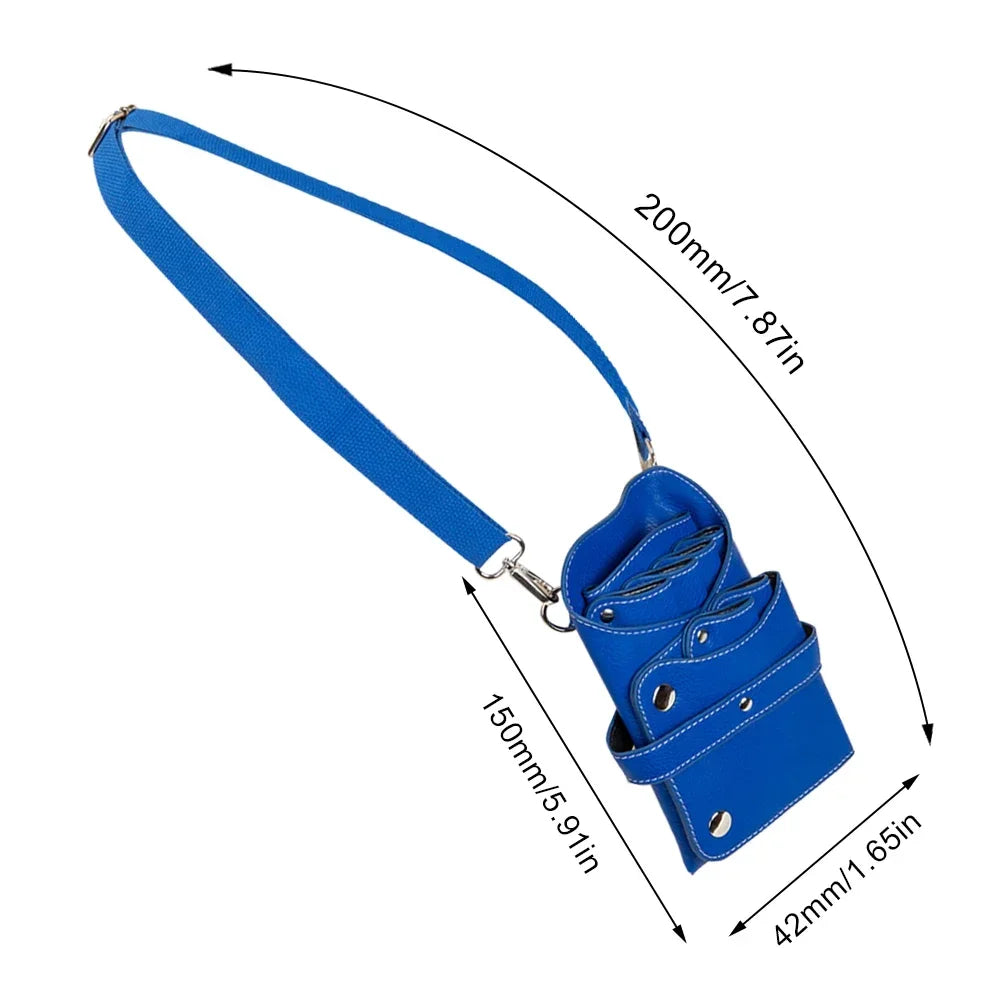 Retro Hair Stylist Waist Bag with Adjustable Belt Portable Barber Scissors Holster Bag Hairdressing Carrying Bag for Hairdresser