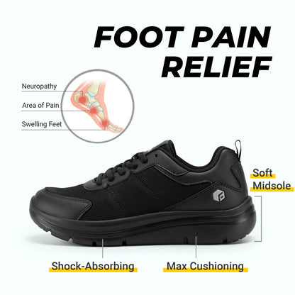 Wide Design 2E Men'S Walking Shoes Lightweight Breathable Cushioning Shoe Relieve Plantar Fasciitis Pain With Arch Support
