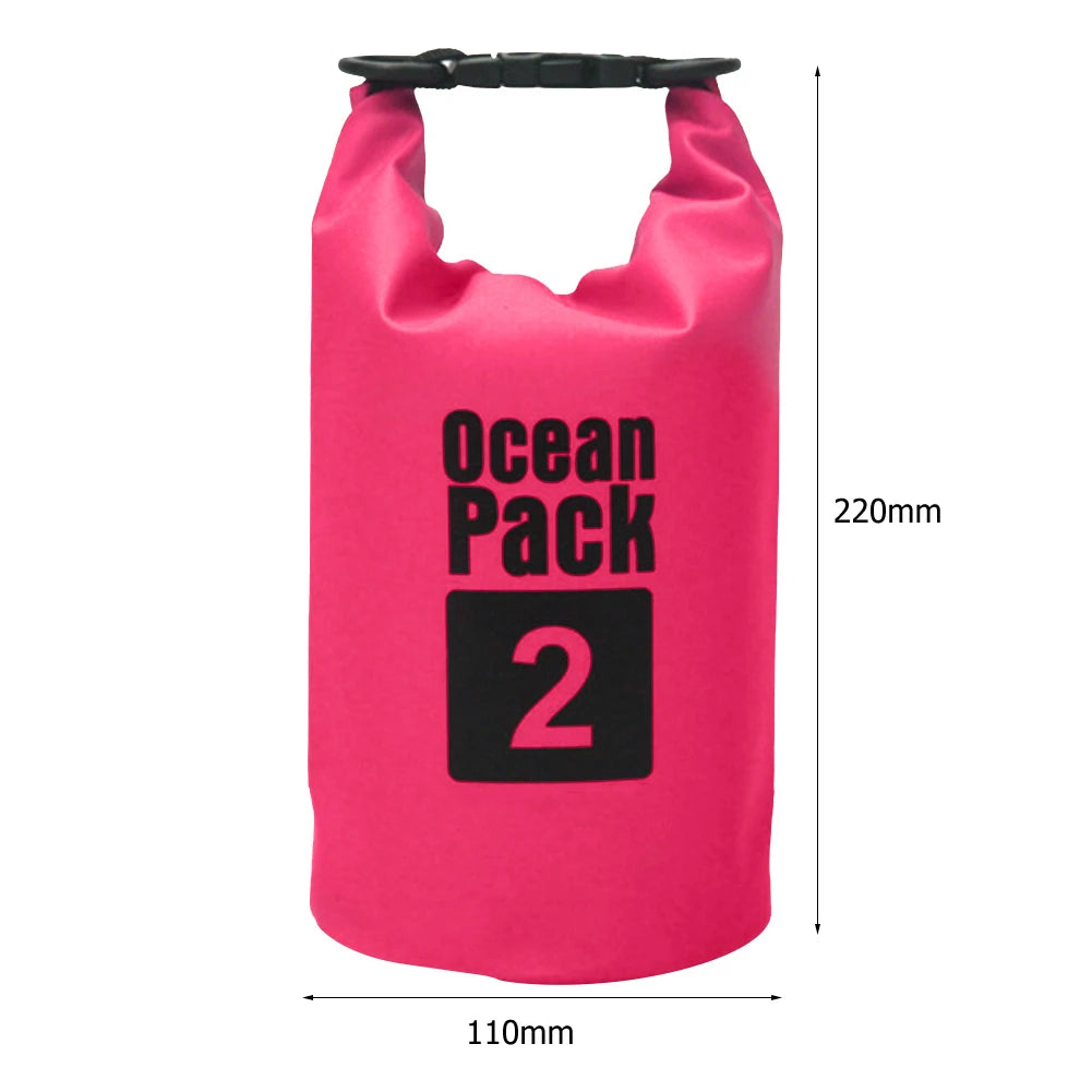 15-2L Swimming Waterproof Dry Bag Outdoor Floating Trekking Beach Backpack PVC Thickened Double-Layer Fabric IPX6 Waterproof Bag