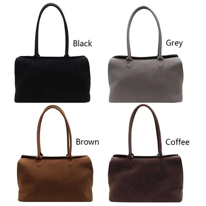 Shoulder Bag for Women Men with Inner Pocket Underarm Bag Suede Solid Color Tote Bag Trendy Satchel Bag Work Travel Bag