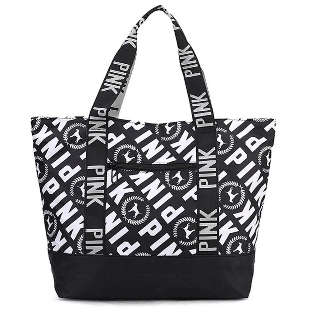 Women Weekender Bag Large Capacity Overnight Luggage Bag Zipper Closure Handbag Storage Bag Lightweight for Travel Shopping