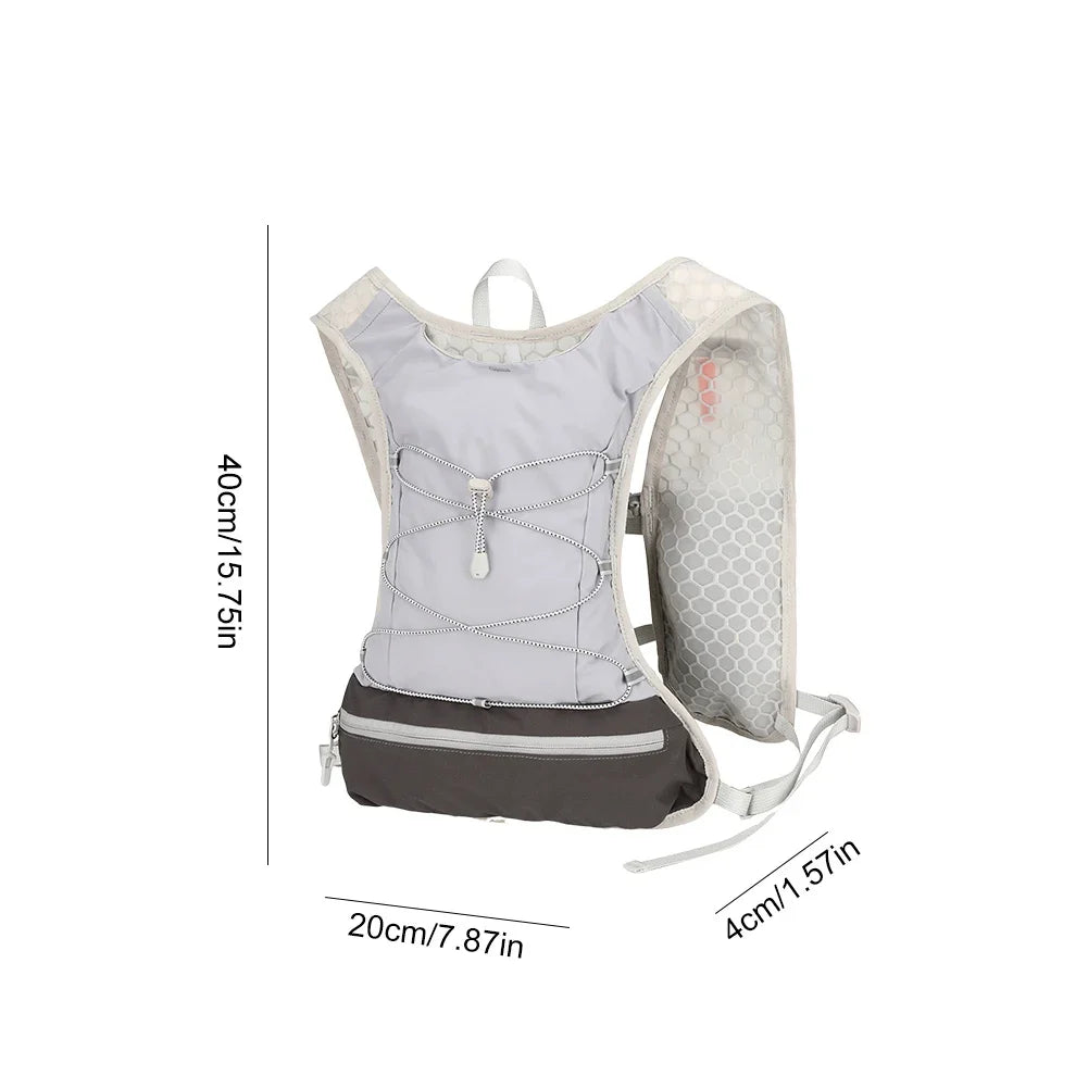 Outdoor Biking Running Storage Vest Pack Lightweight Hydration Backpack Reflective Water Bottle Chest Pack Phone Storage Pocket