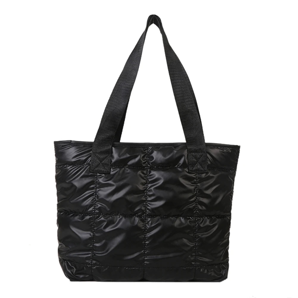 Fashion Women Tote Bag Large Capacity Cotton Padded Purses Handbags Rhombus Portable Handbag Quilted Solid for Leisure Travel