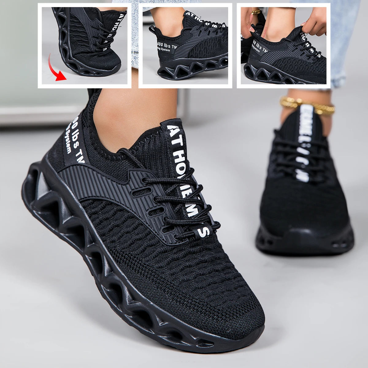 Women's running shoes, lightweight mesh, breathable and comfortable flat soft tennis shoes, blade sports shoes for women