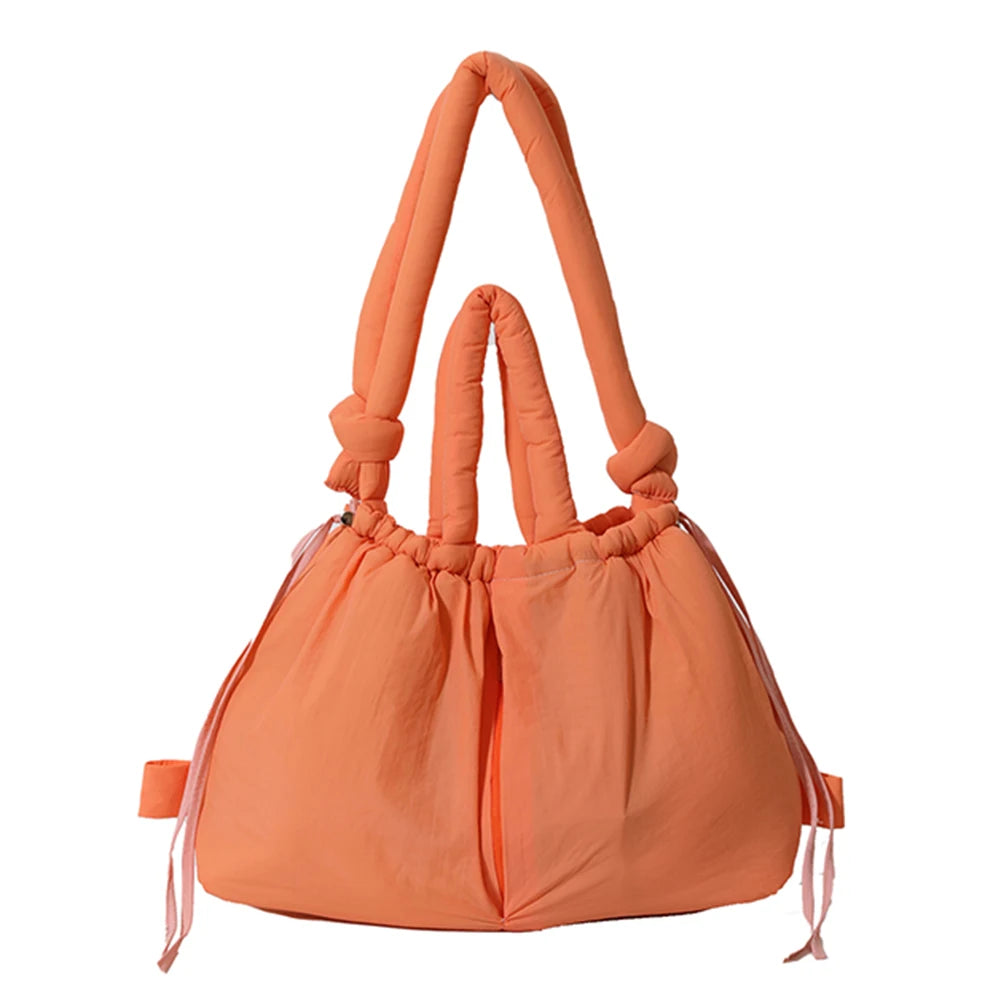 Crossbody Bag for Women Adjustable Strap Hobo Bag Nylon Solid Backpack Large Capacity Puffy Purse for Shopping Travel