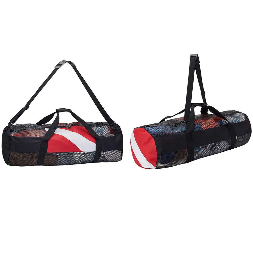 Extra Large Scuba Diving Mesh Tote with Adjustable Shoulder Strap for Travel Gym Workout Swimming Beach Storage Bag