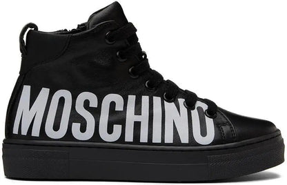 Moschino | Kids Black Leather High Sneakers