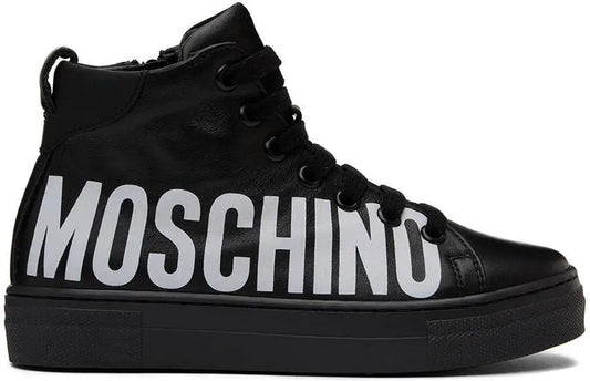 Moschino | Kids Black Leather High Sneakers