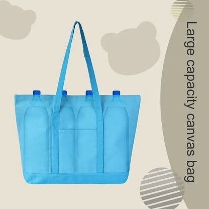 Canvas Tote Bag with External Pocket Extra Large Canvas Tote Bag Heavy Duty Grocery Shopping Bags Weekender Bag