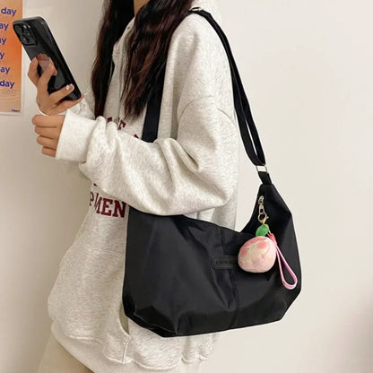 Casual Nylon Womens Shoulder Bag Korean Fashion Simple College Style Crossbody Bag Large Capacity Designer Ladies Handbag Purse