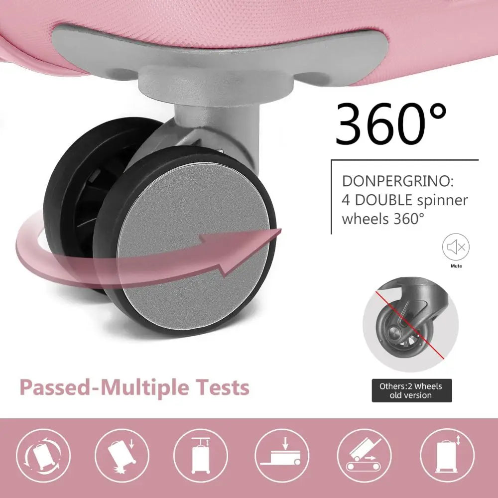 Luggage Sets 6 Piece with Duffel Bags Hardside Expandable Suitcases with Spinner Wheels TSA Lock Pink