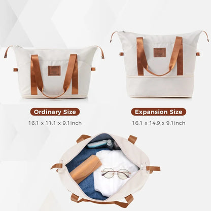 Luggage Sets 4 Piece ABS Durable Suitcase with Travel Bag Carry on Luggage Suitcase Set with 360° Spinner Wheels Ivory and Brown