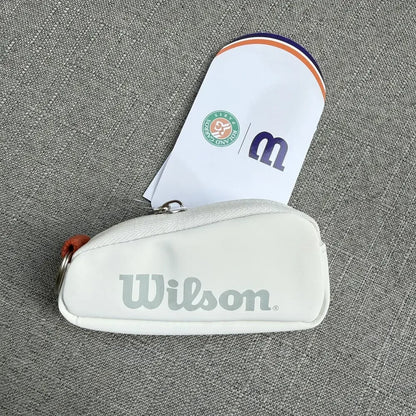 Original Wilson 2024 ROLAND GARROS KEY CHAIN BAG French Open Orange White Handheld Mini Tennis Badminton Key Pack RG