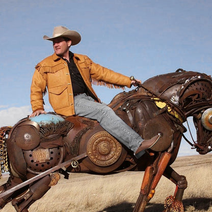 Men's Square Toe Chelsea Boots - Brown Casual Retro Western Cowboy Boots, Ankle Height, Stylish and Comfortable