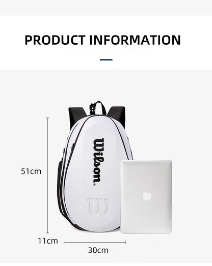 2025 New Wilson Korean Edition Tennis Bag for Men and Women, Large Capacity Sports Backpack, Independent Shoe Storage