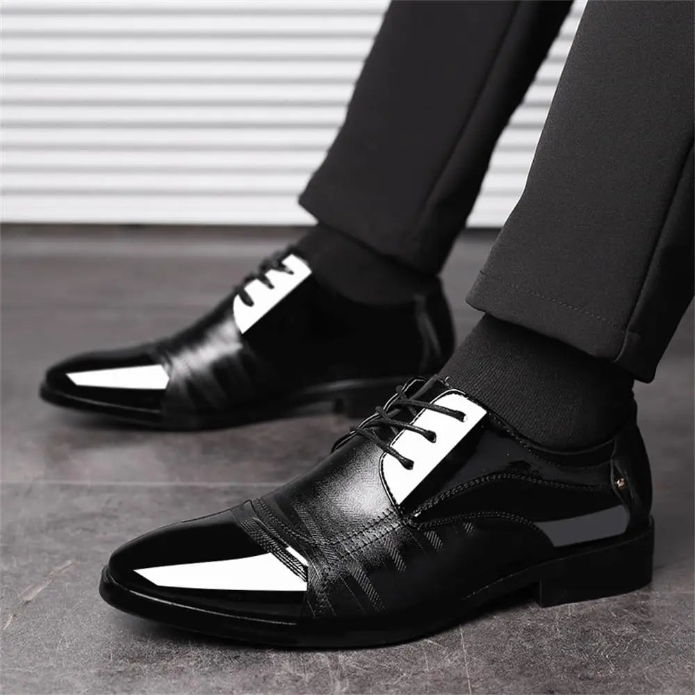 Men's Dress Shoes Business Oxfords Patent Leather Dress Shoes Classic Loafers Formal Derby Shoes For Men