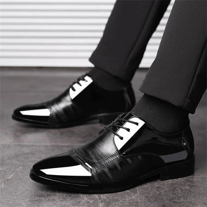 Men's Dress Shoes Business Oxfords Patent Leather Dress Shoes Classic Loafers Formal Derby Shoes For Men