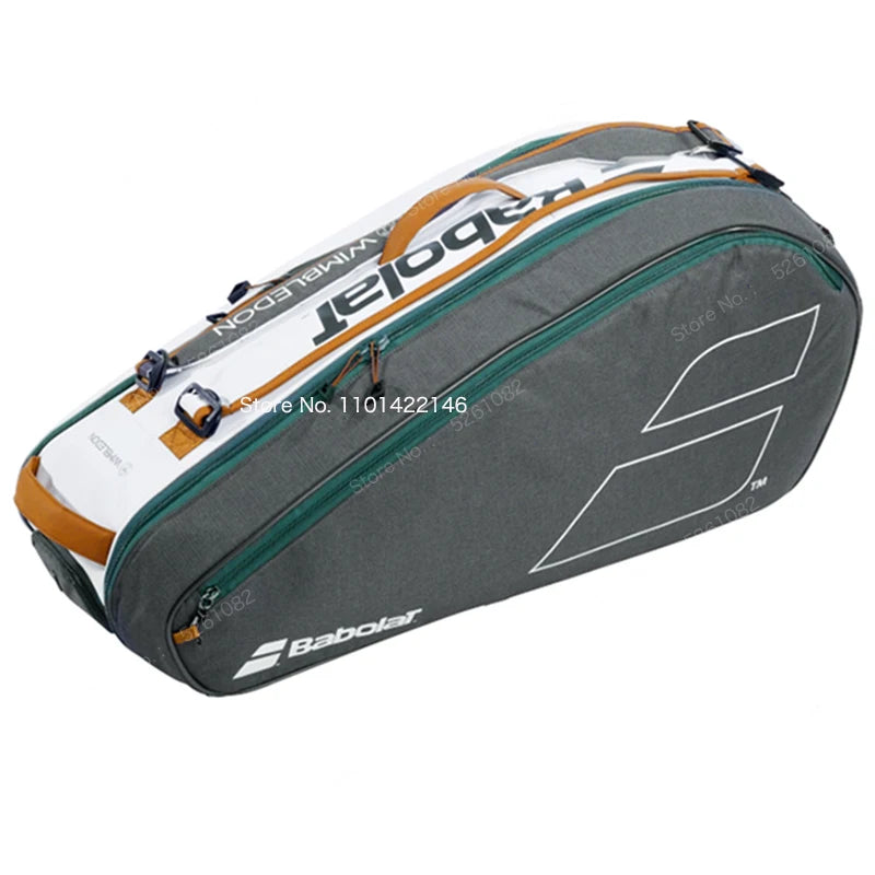 Babolat Wimbledon White Tennis Bag For Women Men With Shoe Compartment Tennis Backpack 6 Pack Professional Sports Bag