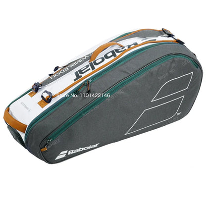 Babolat Wimbledon White Tennis Bag For Women Men With Shoe Compartment Tennis Backpack 6 Pack Professional Sports Bag
