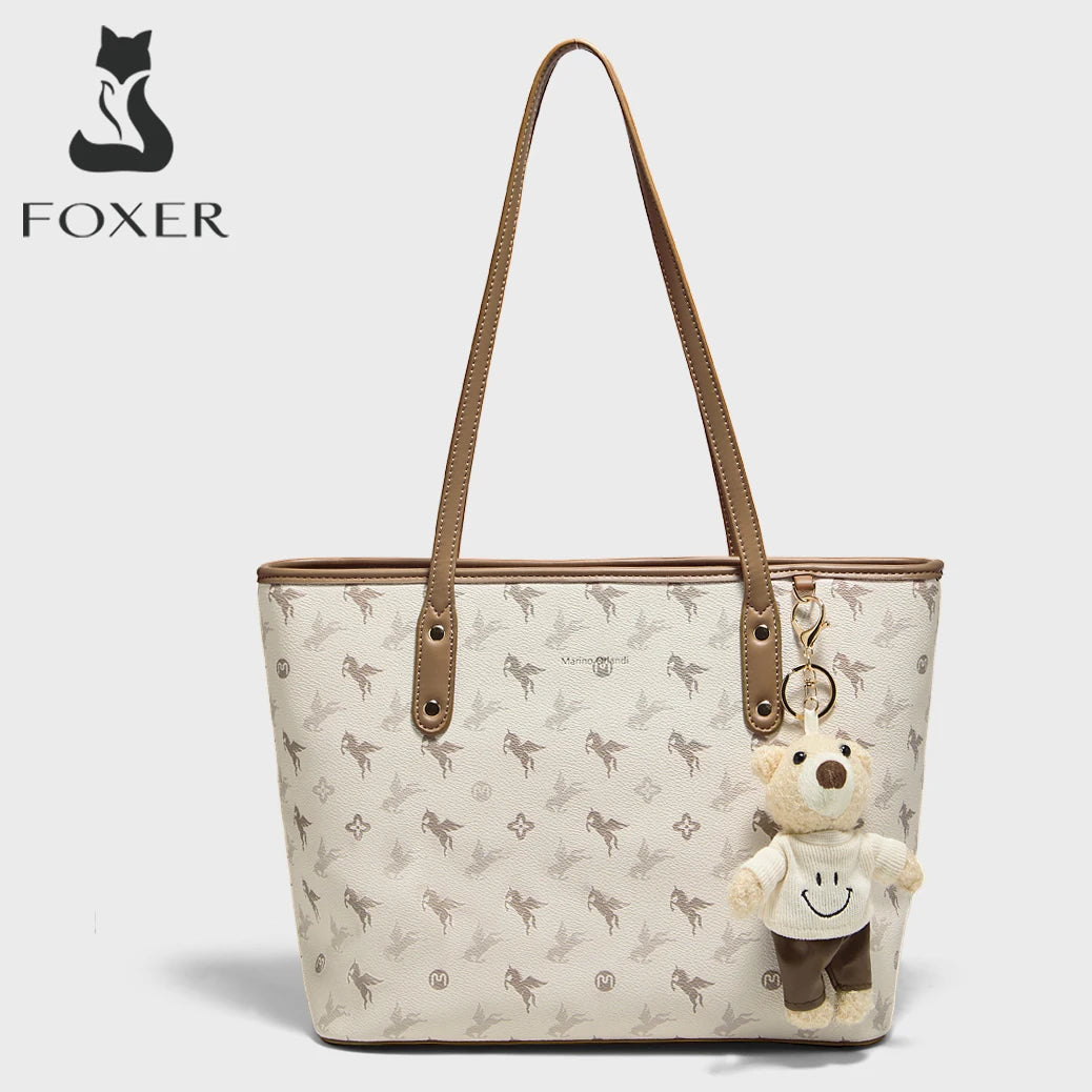FOXER Large Women Shoulder Tote Bag 2025 Casual Commuting Female Handbag Purse