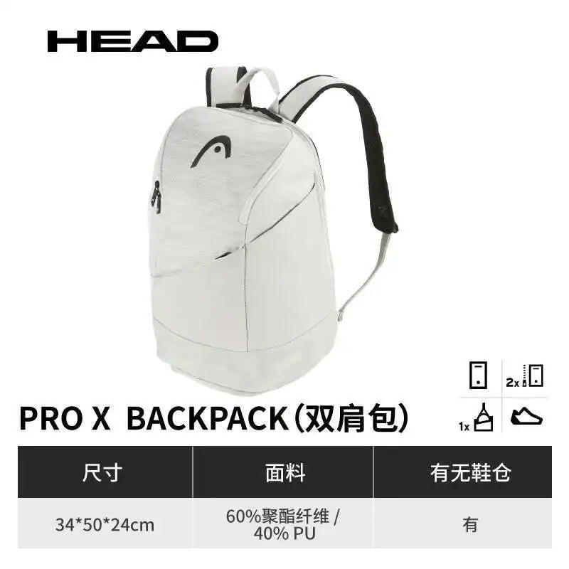 HEAD Tennis Backpack Djokovic Tennis  Bag Tennis Racket Padel Badminton Sport Bag Padel Tenis PRO X HEAD BACKPACK 28L YUBK COURT