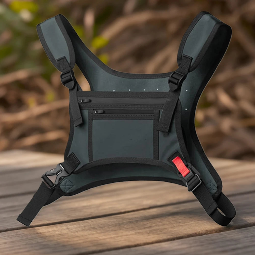 Sports Chest Bag for Men Water Resistant Chest Pack with Phone Holder Running Backpack for Workouts Running Cycling